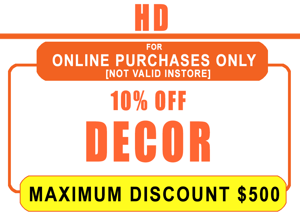 Home Depot 10% OFF DECOR - ONLINE USE ONLY