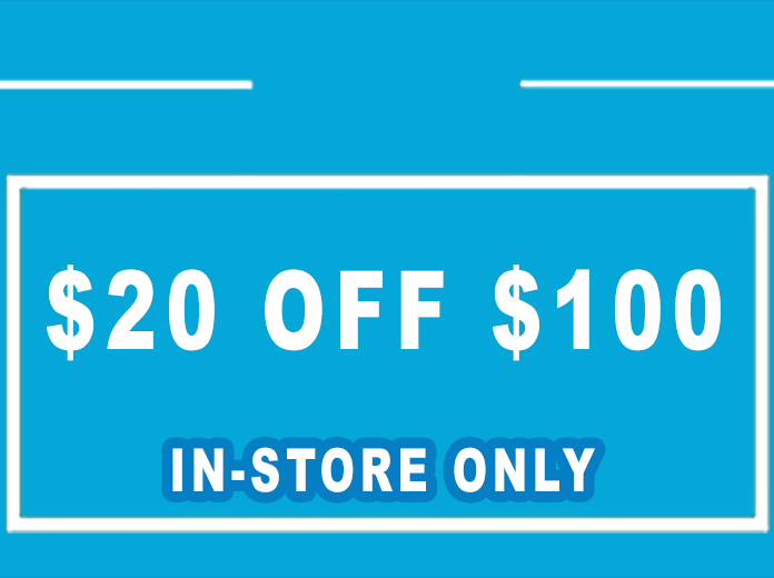 Low3s $20 OFF $100 - INSTORE USE ONLY